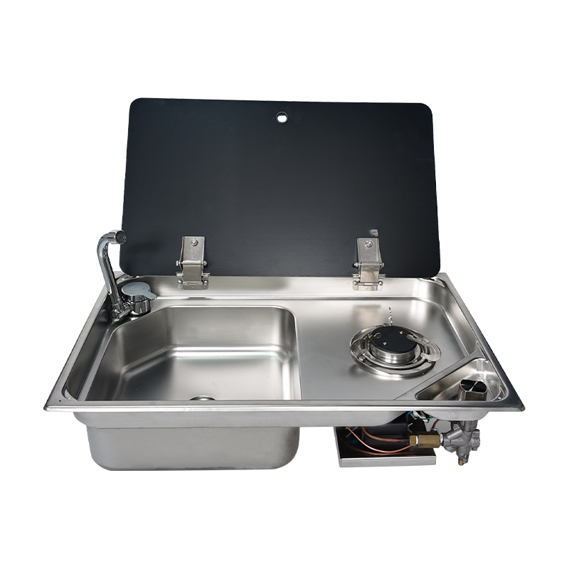 Integrated Campervan Hob & Sink Combi with Glass Lid